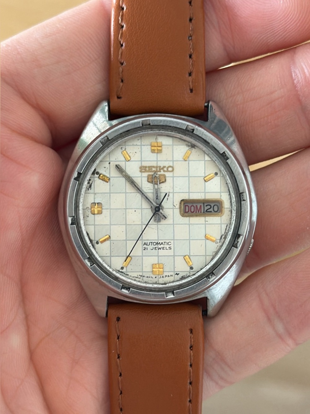 Vintage Checker Dial Seiko 5